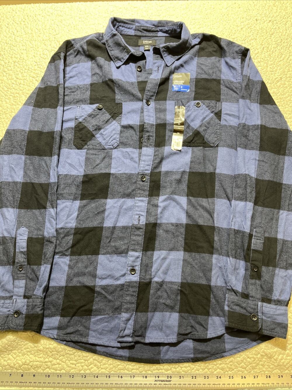 Urban Pipeline Ultimate Super Soft Shirt Mens XXL Plaid Button Up Flannel